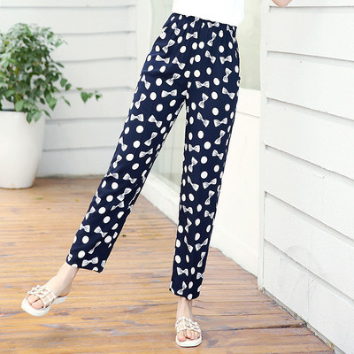 2023-as új női hárem nadrág nyári alsó, lezser, elasztikus derék kockás női bokáig érő, magas derekú nadrág