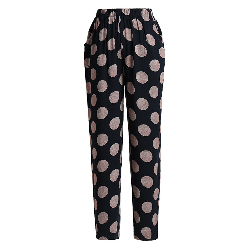 2023-as új női hárem nadrág nyári alsó, lezser, elasztikus derék kockás női bokáig érő, magas derekú nadrág