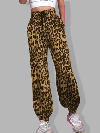 Celmia Ženske ležerne pantalone Streetwear Modne hlače Široke hlače za trčanje s leopard printom S vezicama Ljetne harem hlače 2023.