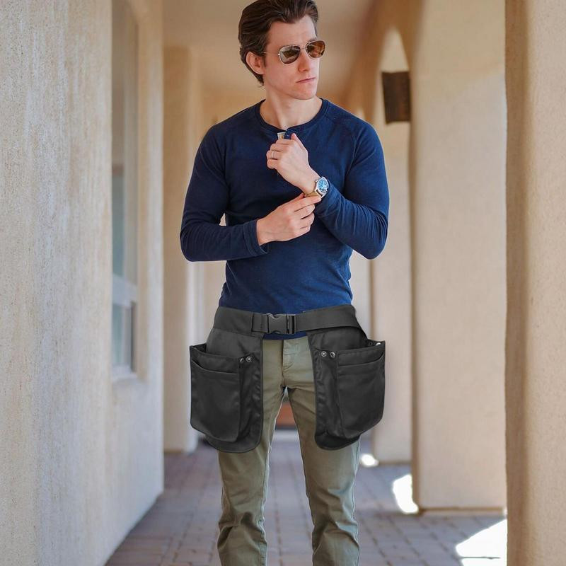 Kerti szerszám tároló táska tasak öv hardver villanyszerelő szerszámkészlet fúró derékkulcs csavarhúzó szerszám öv táskatartó rendező