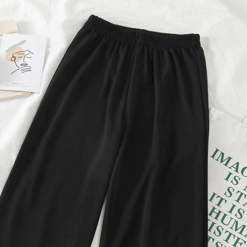 Ikdienas Bikses Sieviešu Pavasara Solid 3XL Vienkāršas Vispārīgas līdz potītei Elastīgs viduklis studentiem Harajuku korejiešu stila platas bikses