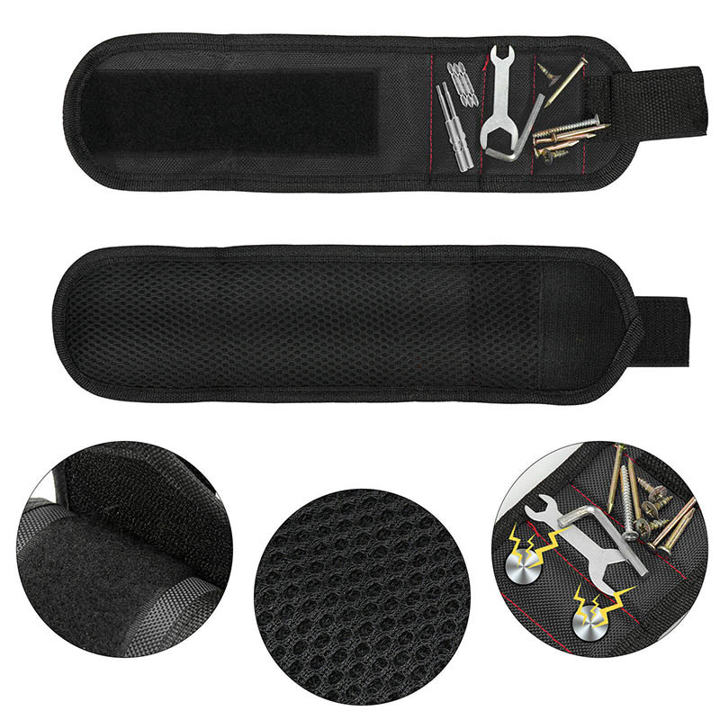 Magnetilise käepaelaga tööriistakott Kaasaskantav hoiustamisrandmerihmad Väikesed tööriistade korraldaja Kaitsekotid, mis sobivad kruvide jaoks, küünte puuriterad