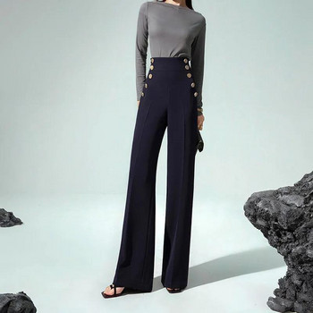 Γυναικεία κομψά ίσια παντελόνια μόδας Vintage Γυναικεία Παντελόνια Ψηλόμεση Κορεάτικα 2023 Άνοιξη Φθινόπωρο Φαρδύ πόδι Γυναικείο K62