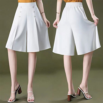 Μόδα Γυναικεία Λευκό Παντελόνι με Πέντε Πόνους Φαρδύ παντελόνι με φαρδύ μπούτι