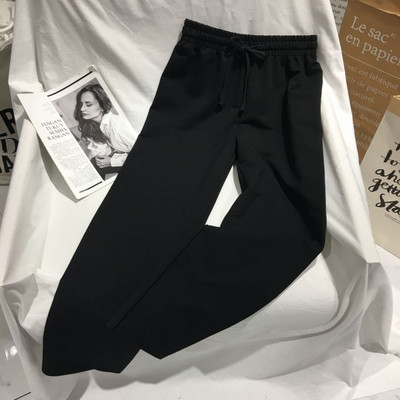 Masszív nadrágok női széles szárú elasztikus derékkötés Új laza, egyszerű iskolás lányok, légáteresztő puha, rugalmas, összjátékos Ulzzang divatos