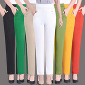 2022. aasta uued suvised naiste püksid vabaaja kõrge vöökohaga elastsed haaremipüksid vabad püksid, naiste sirged püksid 5XL