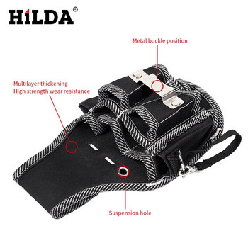 2023 HILDA New Tools Bag Toolkit Ηλεκτρολόγος Όργανα Υλικό Θήκη αποθήκευσης DIY Τσάντα εργαλείων ζώνης μέσης Αδιάβροχη τσάντα αποθήκευσης