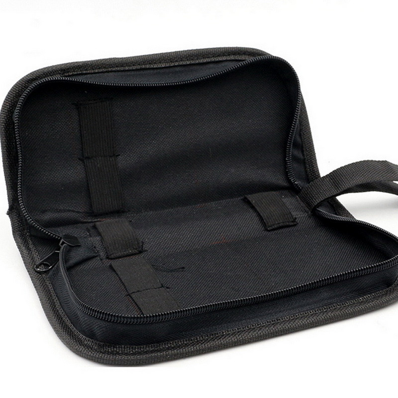 Melns daudzfunkcionāls audekla pulksteņu remonts pārnēsājama instrumentu soma rāvējslēdzēja uzglabāšanas rīks rāvējslēdzēja organizatora instrumenta daļu uzglabāšanas soma