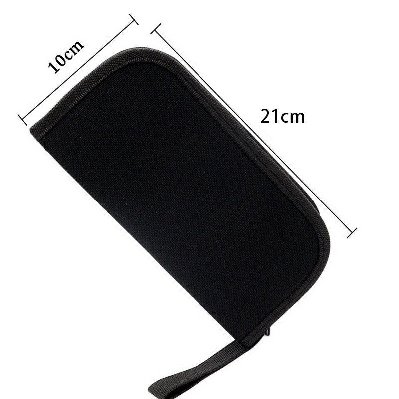 Melns daudzfunkcionāls audekla pulksteņu remonts pārnēsājama instrumentu soma rāvējslēdzēja uzglabāšanas rīks rāvējslēdzēja organizatora instrumenta daļu uzglabāšanas soma