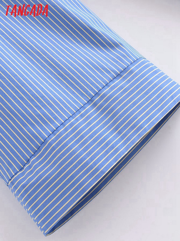 Tangada 2023 mood naiste sinisetriibulised laia säärega püksid püksid elastne vöökoht naiste püksid QN136