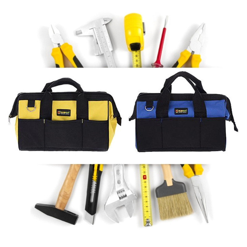 Laia suuga tööriistakott, 14 taskuga tööriistakott õlarihmaga, vastupidav tööriistade hoiukott
