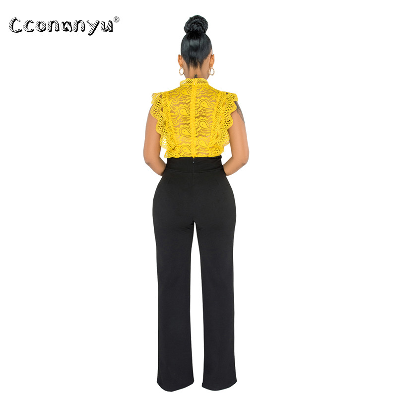 Pavasaris rudens Taisnas bikses ar augstu vidukli melnas dzeltenas biroja bikses bikses sievietēm Mujer Pantalones platas bikses Apģērbi