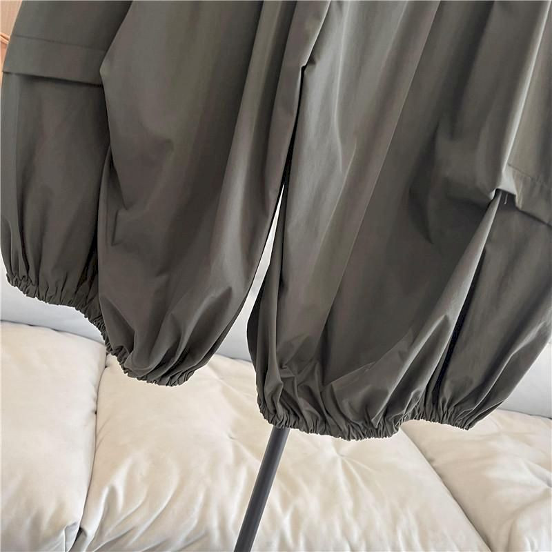 Hlače širokih nogavica Ženski trend proljeće/ljeto Niche dizajn Ležerne hlače Elastični struk Labave Osmerokutne hlače s naborima osobnosti