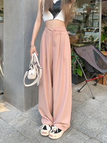 Παντελόνι Φαρδύ Γυναικείο Ψηλόμεσο Φαρδύ διπλό Μακρύ παντελόνι μονόχρωμο Γυναικείο Streetwear Μόδα Ρούχα