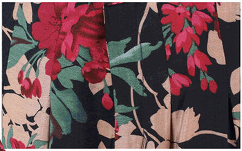 Plus size Summer Women Print Μοτίβο λουλουδιών Φαρδύ πόδι Φαρδύ λινό φόρεμα Παντελόνι Γυναικείο casual φούστα Παντελόνι Capris Culottes N597
