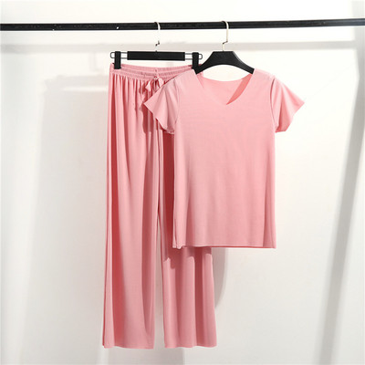 Sieviešu mājas apģērbs, 2 daļ. komplekts Sieviešu mājas uzvalks vasaras Sieviešu atpūtas apģērbs Rudens brīvs mājas apģērbs Sieviešu pidžamas bikšu komplekts