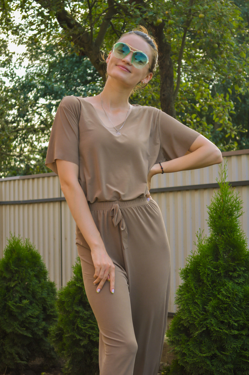 Sieviešu mājas apģērbs, 2 daļ. komplekts Sieviešu mājas uzvalks vasaras Sieviešu atpūtas apģērbs Rudens brīvs mājas apģērbs Sieviešu pidžamas bikšu komplekts