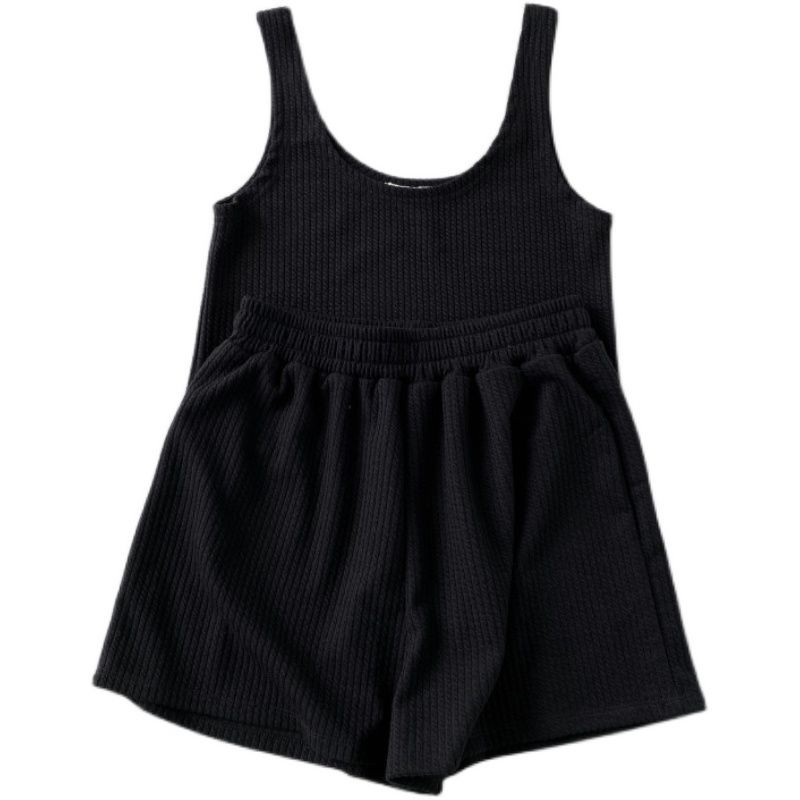 QWEEK Sieviešu pidžamas Vasaras mājas apģērbi Divdaļīgs Pidžamas Sieviešu uzvalki ar šortiem Ikdienas atpūtas apģērbs naktskrekls