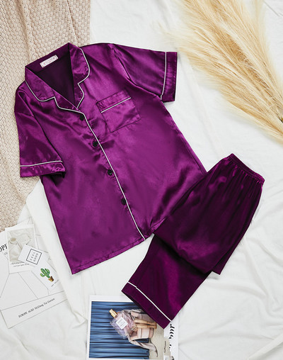 Γυναικεία Σετ Πυτζάμες Σατέν Πάρτυ Γυναικεία 2 τεμάχια πιτζάμες Κοντομάνικα Casual Σετ Πιτζάμες Άνοιξη Καλοκαίρι Σετ Πυτζάμες Μεταξωτό Σετ Πυτζάμες