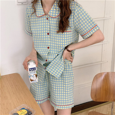 Sieviešu guļamveļa komplekts BlackPrint īss pidžamas komplekts sievietēm pidžamu komplekts salds tops ar īsām piedurknēm un šorti vasaras pidžamas Mujer