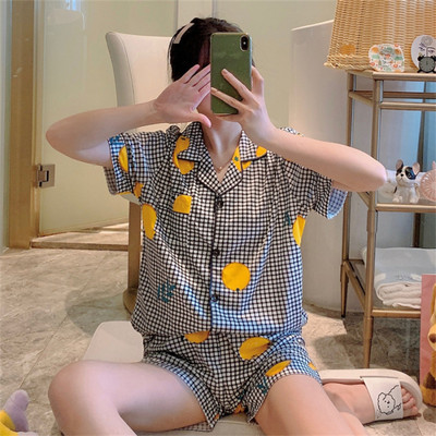 Sieviešu guļamveļa komplekts BlackPrint īss pidžamas komplekts sievietēm pidžamu komplekts salds tops ar īsām piedurknēm un šorti vasaras pidžamas Mujer