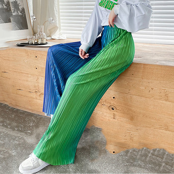 Καλοκαιρινό φθινοπωρινό παντελόνι με φαρδύ πόδι για γυναίκες Casual ελαστικό ψηλόμεσο 2022 Νέα μόδα φαρδιά μακρύ παντελόνι Πλισέ παντελόνι παντελόνι Femme