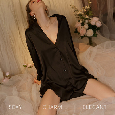 Seksīgs jauks naktskrekls sieviešu šifona krekls puiša stila apakšveļa formas tērps kārdinājums nakts kleita sieviešu guļamveļa apakšveļas kleita