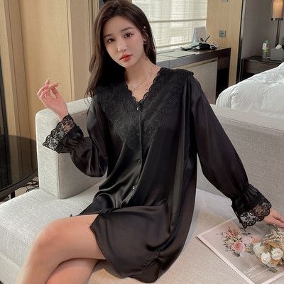 Seksīgs jauks naktskrekls sieviešu šifona krekls puiša stila apakšveļa formas tērps kārdinājums nakts kleita sieviešu guļamveļa apakšveļas kleita