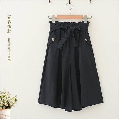 Wakamono Sieviešu Vasaras Bikses ar augstu vidukli sievietēm Platas bikses Korejiešu modes melnas bikses sievietēm 2022