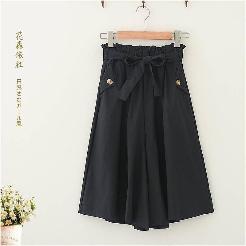 Wakamono Sieviešu Vasaras Bikses ar augstu vidukli sievietēm Platas bikses Korejiešu modes melnas bikses sievietēm 2022