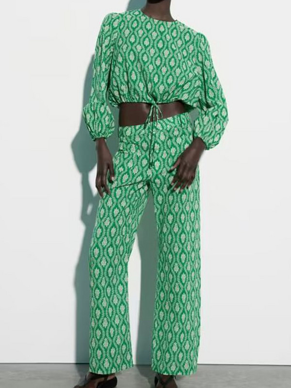 Kumsvag 2023 Γυναικεία ίσια καλοκαιρινά παντελόνια μόδας τύπωμα κουμπιά Τσέπες Γυναικεία κομψά στενά παντελόνια στο δρόμο Ρούχα