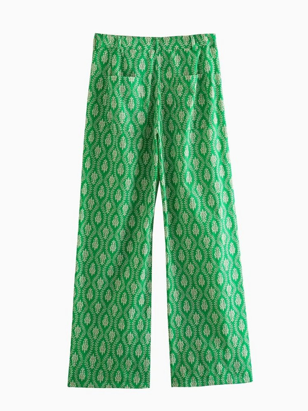 Kumsvag 2023 Γυναικεία ίσια καλοκαιρινά παντελόνια μόδας τύπωμα κουμπιά Τσέπες Γυναικεία κομψά στενά παντελόνια στο δρόμο Ρούχα