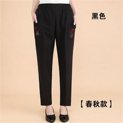 2022 tavaszi őszi vékony középkorú női nadrág nagy méretű rugalmas derékalkalmi egyenes nadrág nagymama női nadrág 5XL W111