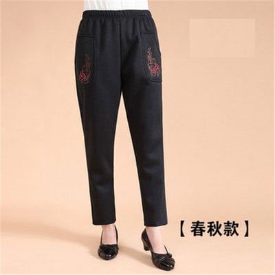 2022 tavaszi őszi vékony középkorú női nadrág nagy méretű rugalmas derékalkalmi egyenes nadrág nagymama női nadrág 5XL W111