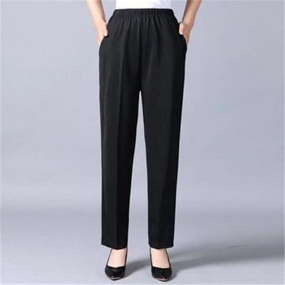 2022 tavaszi őszi vékony középkorú női nadrág nagy méretű rugalmas derékalkalmi egyenes nadrág nagymama női nadrág 5XL W111