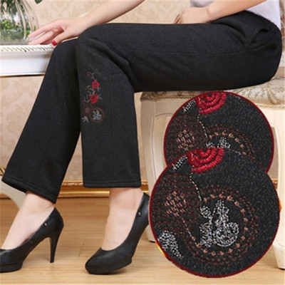 2022 tavaszi őszi vékony középkorú női nadrág nagy méretű rugalmas derékalkalmi egyenes nadrág nagymama női nadrág 5XL W111