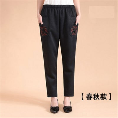 2022 tavaszi őszi vékony középkorú női nadrág nagy méretű rugalmas derékalkalmi egyenes nadrág nagymama női nadrág 5XL W111