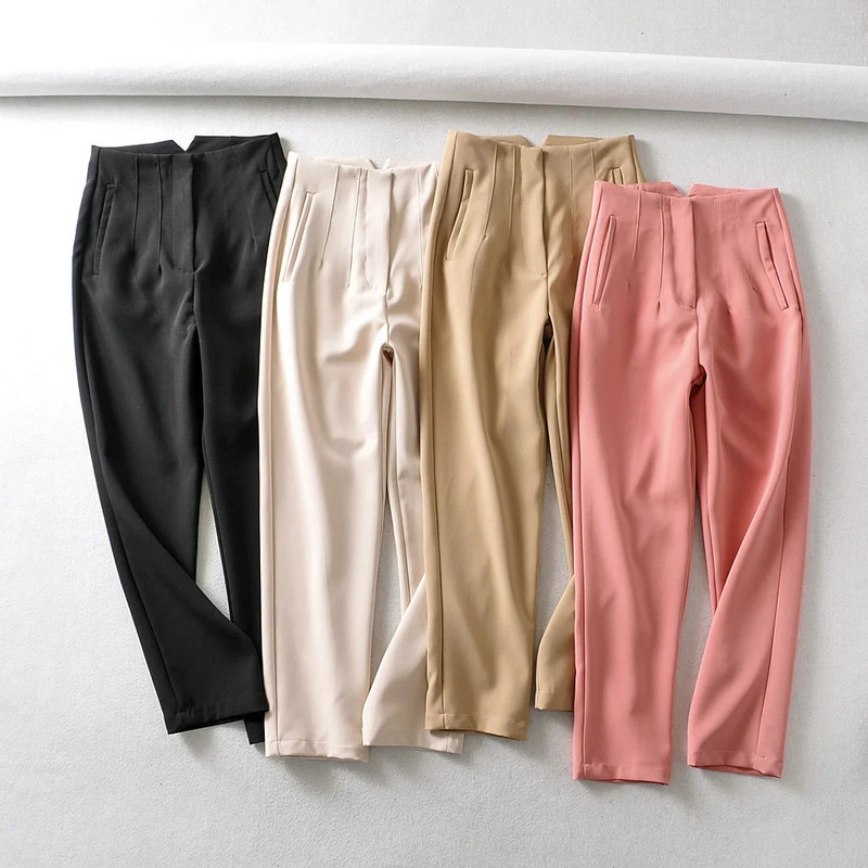 2022 elegáns irodai magas derekú ceruza nadrág női nadrág alkalmi zsebmunka melegítőnadrág női Capris nadrág