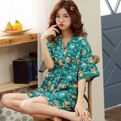 Pidžamu komplekti Sieviešu liela izmēra 3XL Vasaras topi ar īsām piedurknēm Šorti Mīksti, brīvi Kawaii Sleepwear Mujer Simple Chic Korejas stila Ins