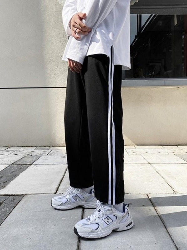 HOUZHOU Alkalmi női melegítőnadrág táskás koreai divat Elegáns utcai viselet Harajuku széles lábú kocogó nadrág Hip-hop női sportnadrág