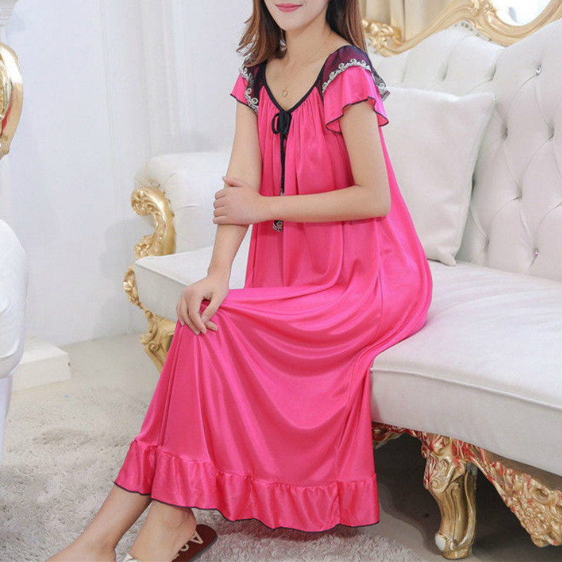 Hálóingek Női Patchwork Csipke Stílusos Stílusos 3XL Laza Szexi Vékony Lélegző Elegáns Alkalmi Édes Női Otthoni hálóing