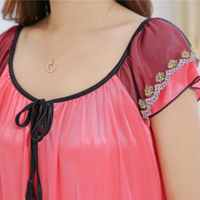 Hálóingek Női Patchwork Csipke Stílusos Stílusos 3XL Laza Szexi Vékony Lélegző Elegáns Alkalmi Édes Női Otthoni hálóing