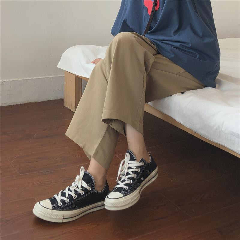 Ikdienas bikses sievietēm vasaras garumā līdz potītēm, brīvas, platas kājas elastīgas vidukļa bikses, vienkāršas, ērtas, elegantas sievietes