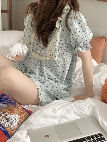 Σετ πιτζάμες Γυναικεία Sweet Print Ulzzang Summer Student Sleepwear Simple soft Vintage Lounge Δημοφιλή μόδα για νυχτερινά ρούχα νέας άφιξης