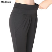 Nové jesenné dámske ležérne voľné háremové nohavice s vysokým pásom, dámske kancelárske nohavice, plus veľkosť S~4XL 5XL 6XL modrá červená khaki hnedá