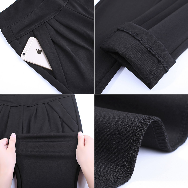 Nové jesenné dámske ležérne voľné háremové nohavice s vysokým pásom, dámske kancelárske nohavice, plus veľkosť S~4XL 5XL 6XL modrá červená khaki hnedá