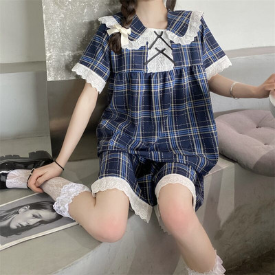 Ziedu pidžamu komplekti Sieviešu mīļi V-veida kakla izgriezuma seksīgs dizains Vasaras prērija Šiks vintage guļamveļa ar sānu šķēlumu Harajuku ikdienas modes sievietēm