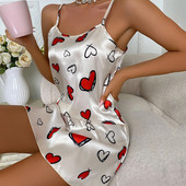 Μόδα Γυναικεία Σέξι Νυχτικό Γυναικεία Σέξι Εσώρουχα Σατέν Πυζά με λουλούδια νυχτικά Μεταξωτό Μίνι Φόρεμα