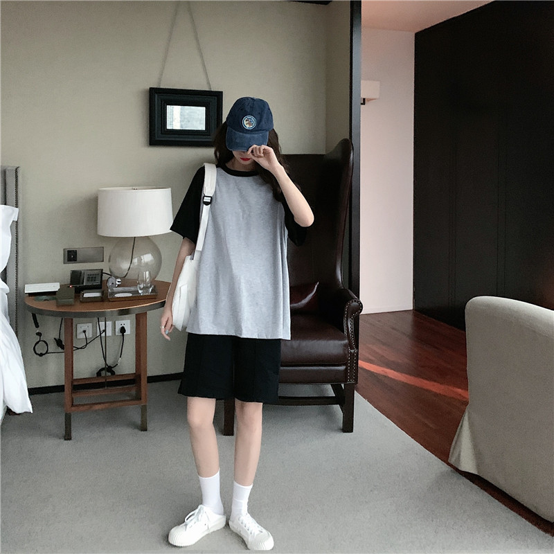 Pizsama szettek női rövid, raglán ujjú és rövidnadrágok Egyszerű divatos hálóruha Otthoni nappali öltönyök koreai stílusú laza nyári elegáns