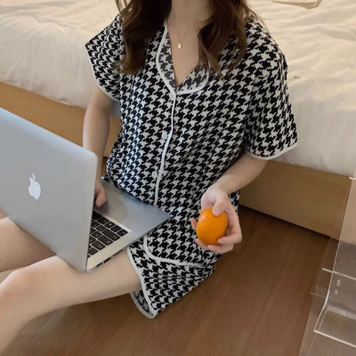 Virágos pizsama szettek Női M-3XL Légáteresztő Egyszerű, Hangulatos Japán Stílus Alapvető Divatos Dizájn Nyári Női Szabadidős Lounge viselet Otthon